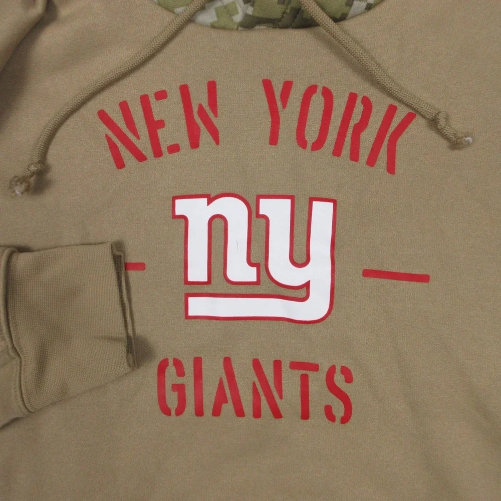 New York‎ Giants Sweater Mens Small Tan Hoodie Sweatshirt NFL Salute To Service